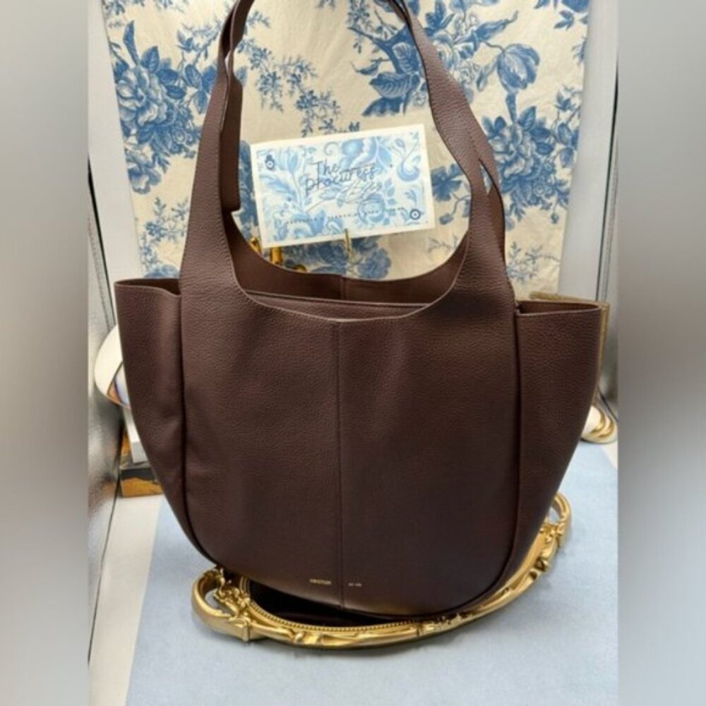 🆕 OROTON 🧿 NWOT Emilia Tote Bag, Bear Brown Leather - Picture 2 of 15